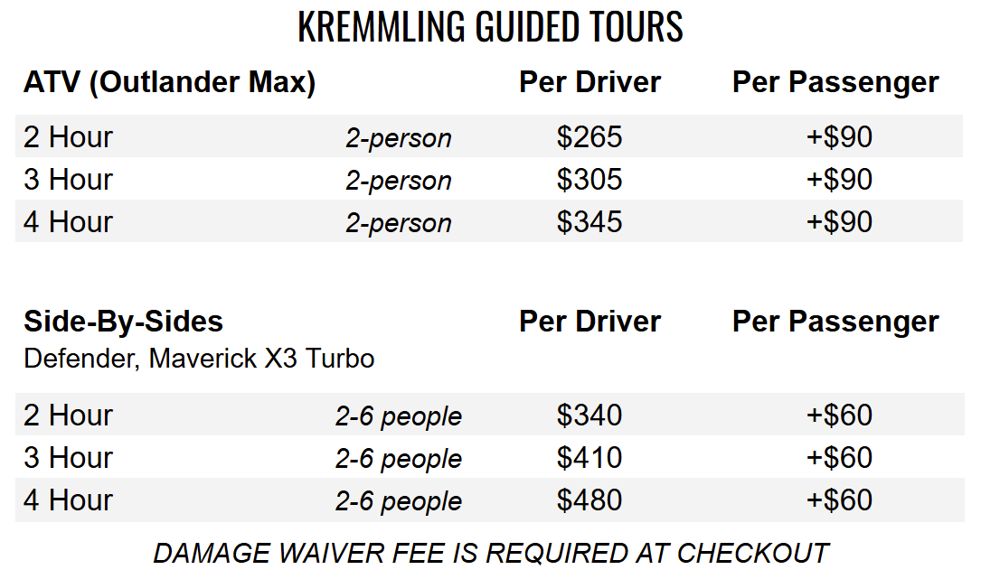 HCT - ATV Prices - Tours - 2026
